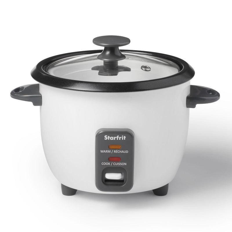 300W 6-Cup White Rice Cooker with Steam Basket O2971