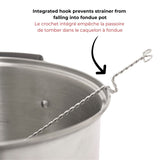 Stainless Steel Fondue Strainer, Chrome Finish, 2.5 x 8.5-in