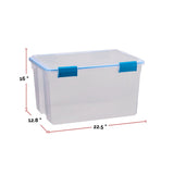 Clear Storage Box with Gasketed Lid, 51-L