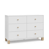 California 6-Drawer White/Driftwood Double Dresser/Chest
