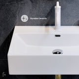 Claire Rectangle Wall-Mount Bathroom Sink, 24-in