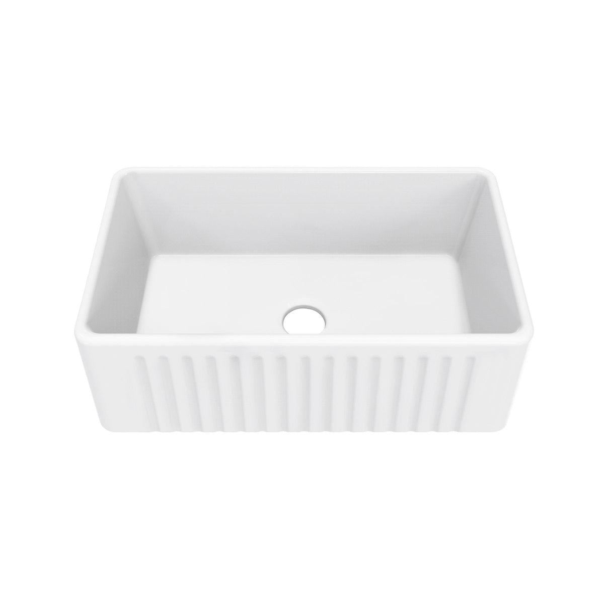 Delice Ceramic Farmhouse Kitchen Sink with Apron, 30-in x 18-in