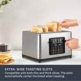 4-Slice Stainless Steel Digital Toaster, Extra wide slots, 7 Browning levels