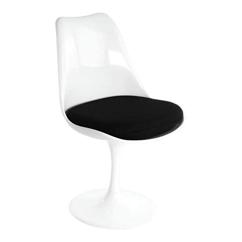 Tulip Armless Dining Chair, Fiberglass, Black B7192