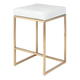 White Stainless Steel Pipe Counter Stool