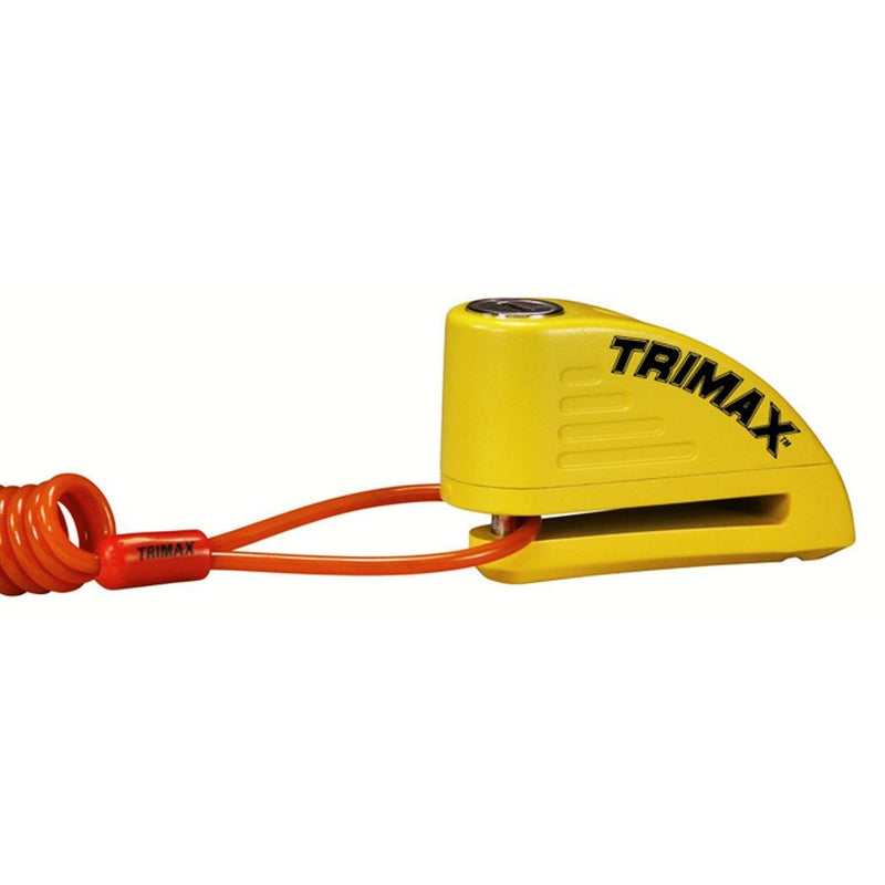 Alarmed Disc Lock with 8mm Pin, Yellow with Pouch & Cable E646