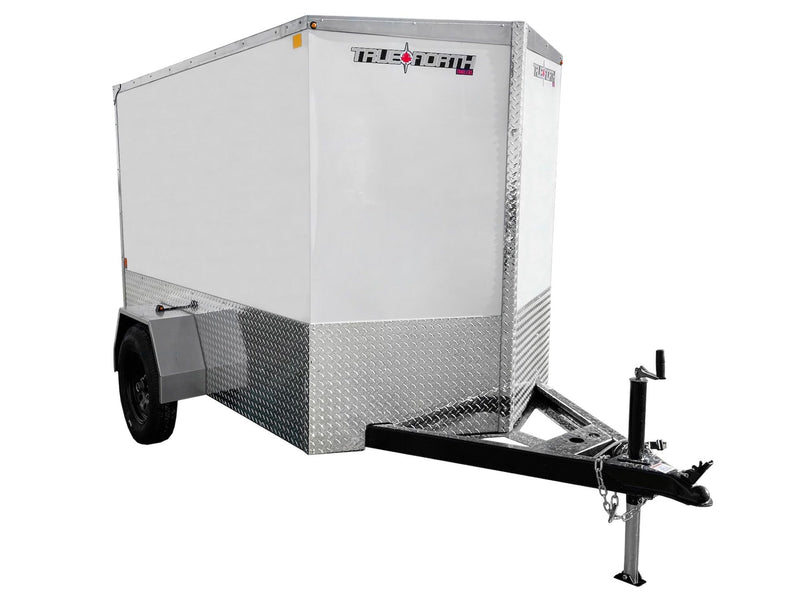 5 x 8-ft Enclosed Trailer with Ramp Door, White R3222