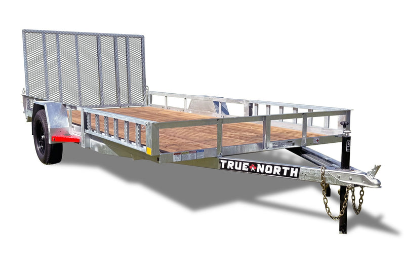 83-in x 14-ft Utility Trailer with Gate & Side ATV Ramps, Galvanized S7021