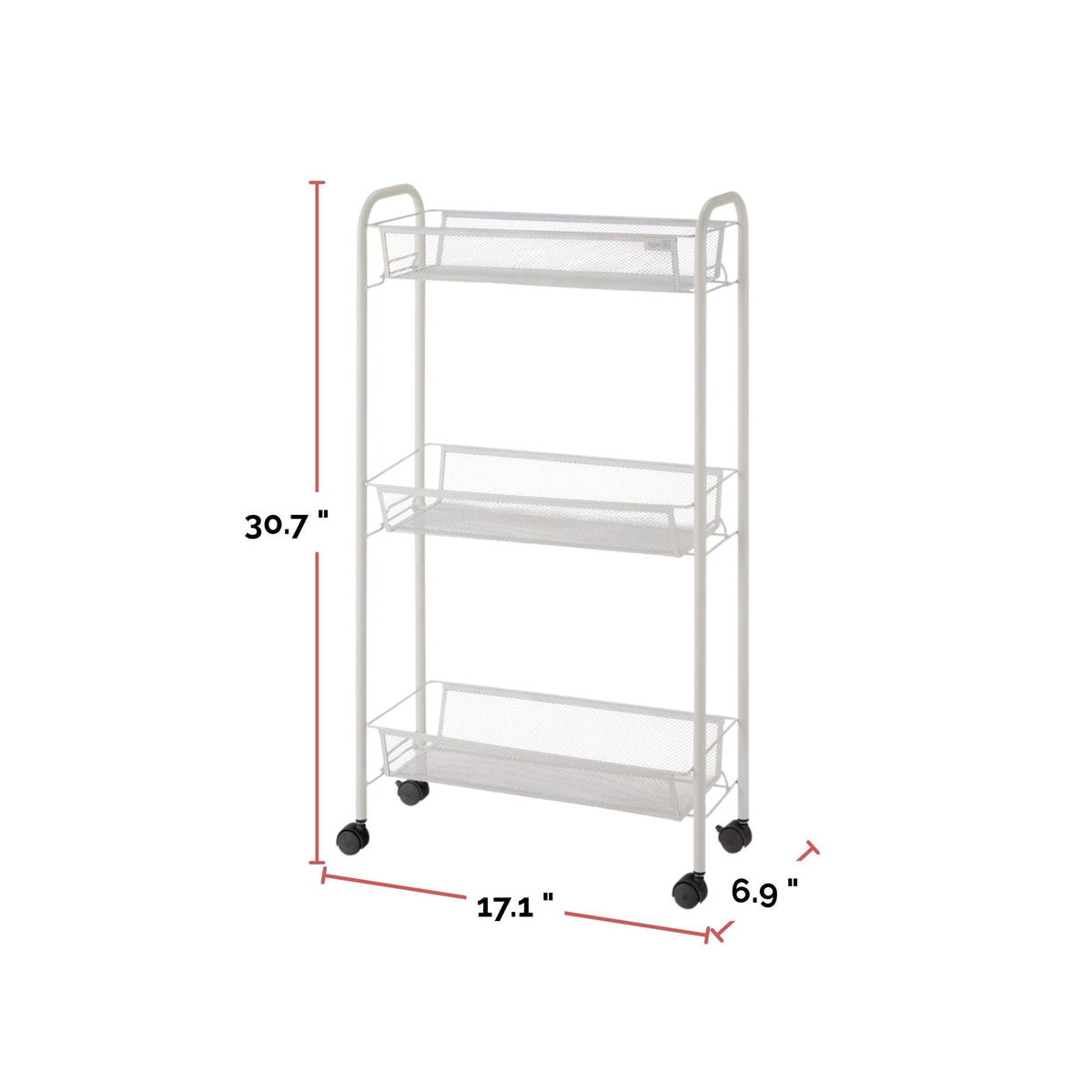 type A 3-Tier Mesh Wire Slim Storage Cart