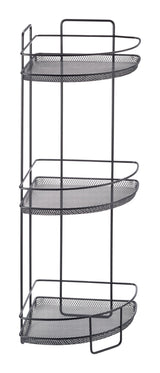 Type A 3-Tier Perforated Corner Storage Rack, Black
