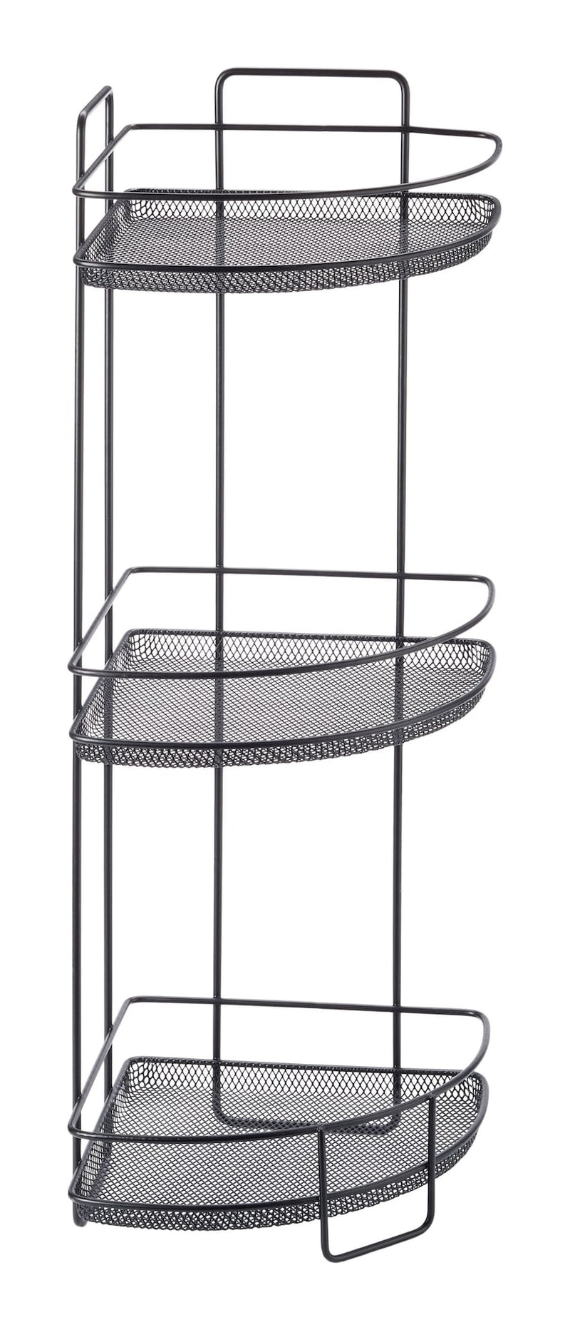 3-Tier Perforated Corner Storage Rack, Black P1122