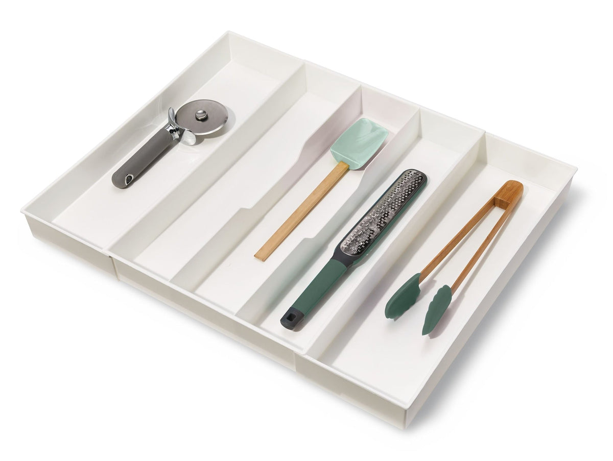 type A Alpha Expandable Utensil Tray Organizer, White