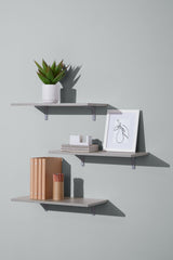 type A Floating Wall Shelf Board, Grey Concrete, 12 x 24-in