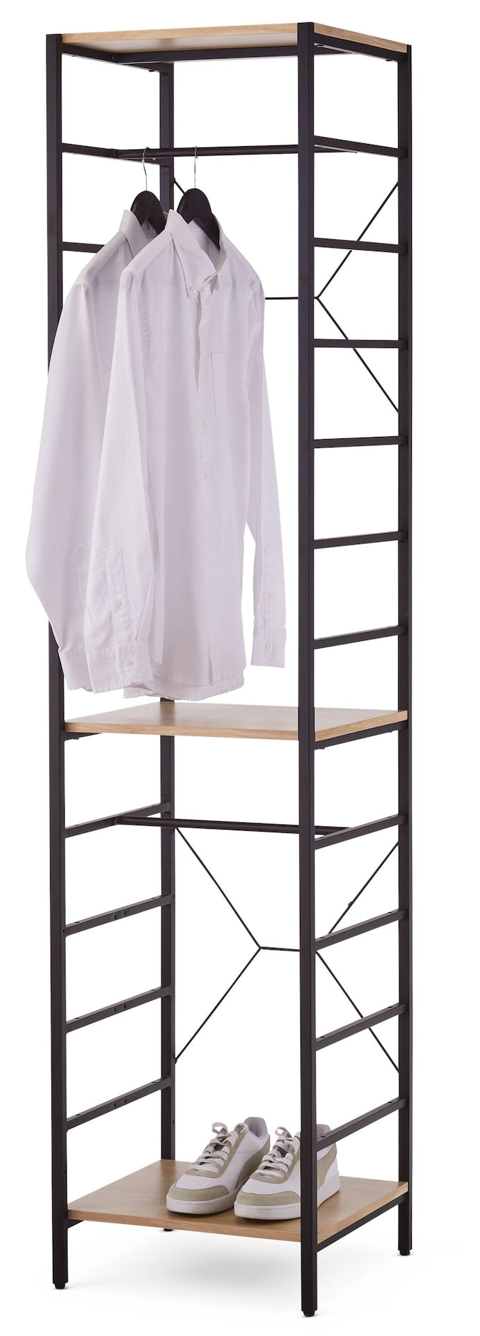 type A Freestanding Closet Organizer System Kit with Adjustable Shelves, Assorted Colours, 17.75-in