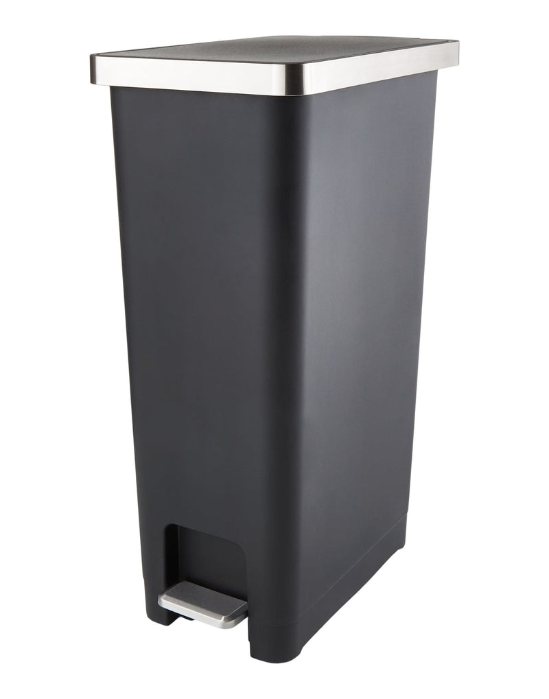 Slim Black Resin Garbage Can, 45-L K5927