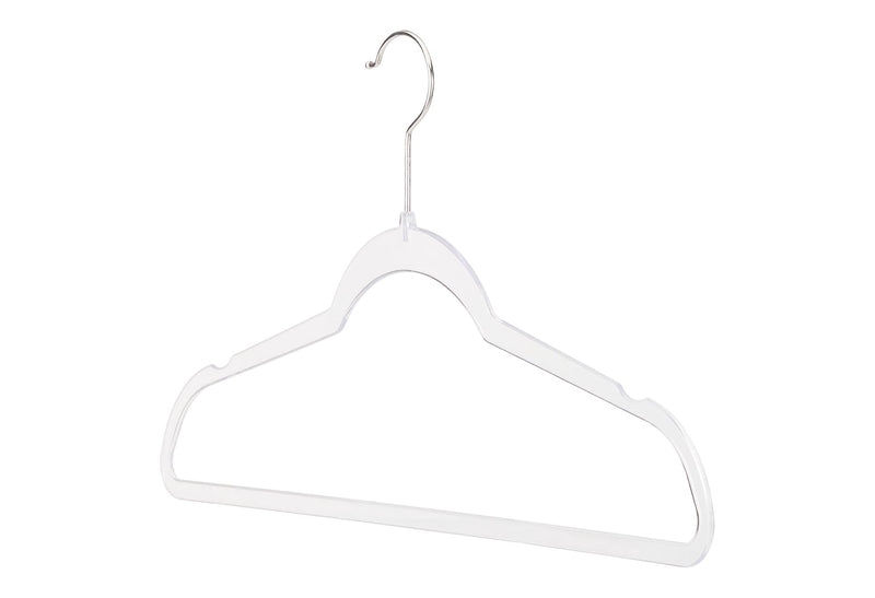 Space-Saving Non-Slip Plastic Swivel Hangers, Clear, 10-pk O1891