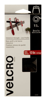 Hook-and-loop Industrial Strength Low Profile Heavy Duty Tape, Black, 10-lbs, 3-ft x 1-in, 1-pk