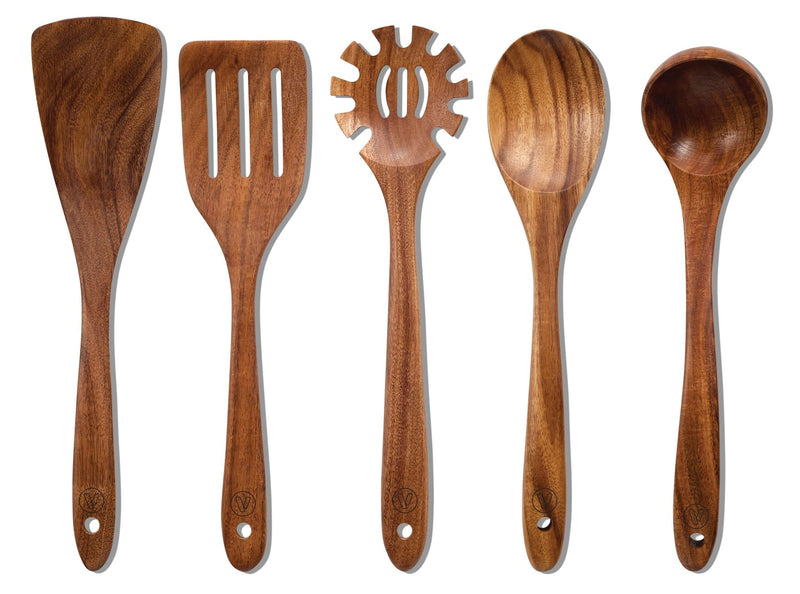 Solid Acacia Wood Utensil Set, 5-pc D3209
