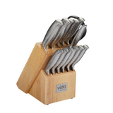 Stainless Steel Knife Block Set, Ergonomic Grip, 14-pc