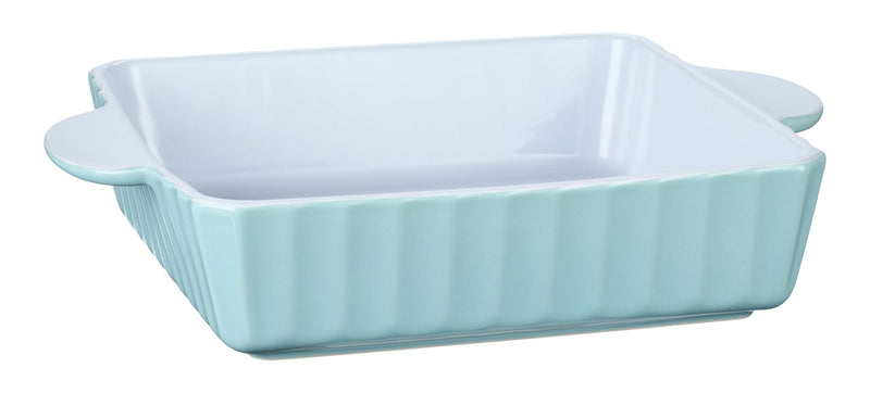 White/Blue Ceramic Square Baking Dish, 9-in H2962