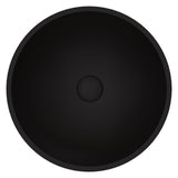 Cavalli Round Vessel Bathroom Sink/Basin with Consistent Matte Finish, Black