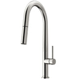 Greenwich Single Handle Pull Down Sprayer Kitchen Faucet with Deck Plate, Stainless Steel