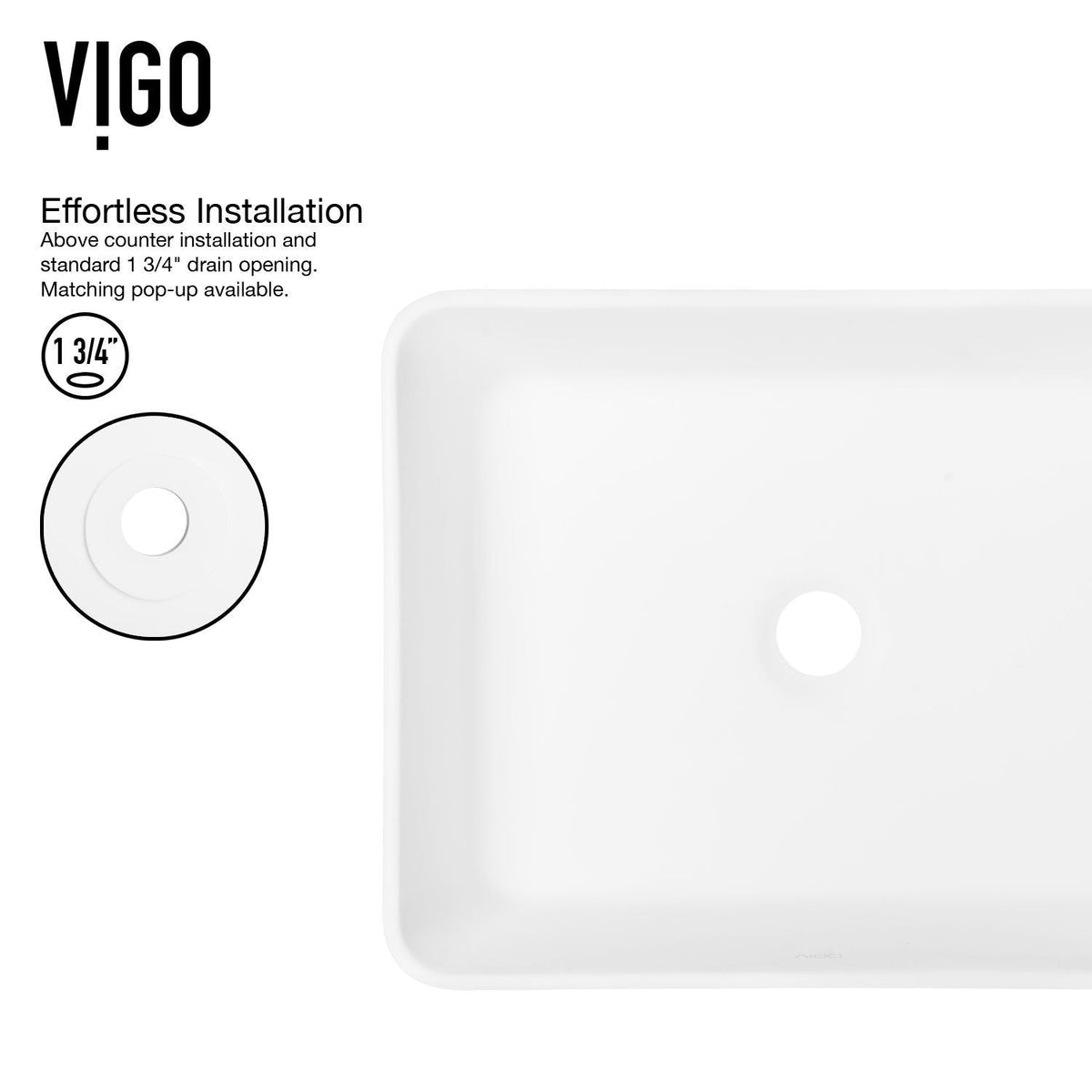 Marigold Matte White Bathroom Sink/Basin Set with Apollo Faucet and Rectangular Composite Vessel
