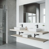 Marigold Matte White Bathroom Sink/Basin Set with Norfolk Faucet and Rectangular Composite Vessel