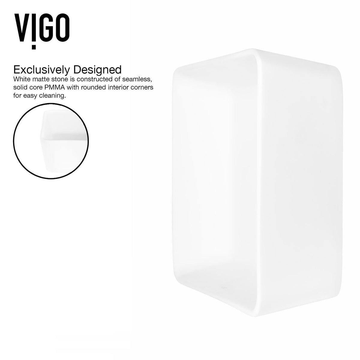 Marigold White Bathroom Sink/Basin Set with Matte Black Linus Faucet and Rectangular Composite Vessel