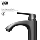 Marigold White Bathroom Sink/Basin Set with Matte Black Linus Faucet and Rectangular Composite Vessel