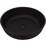 Modus Glass Round Vessel Bathroom Sink/Basin with Rounded Edges & Deep Bowl, Black