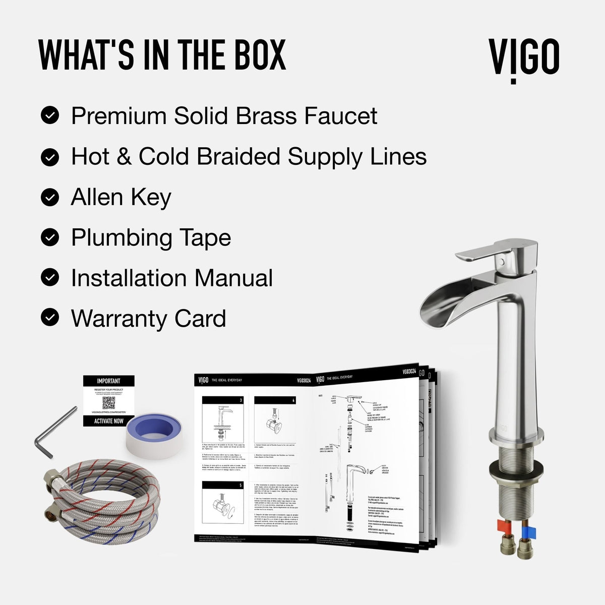 Niko Single Handle Vessel Sink Bathroom Faucet with Deck Plate, Brushed Nickel