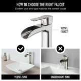 Niko Single Handle Vessel Sink Bathroom Faucet with Deck Plate, Brushed Nickel