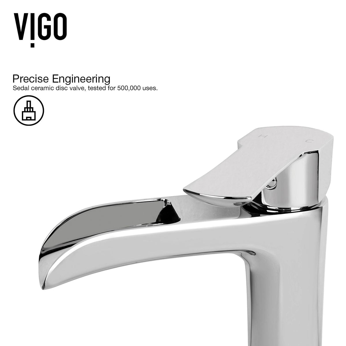 Niko Single Handle Vessel Sink Bathroom Faucet with Deck Plate, Chrome