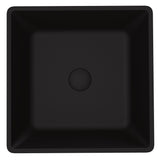 Roma Glass Square Vessel Bathroom Sink/Basin with Rounded Edges & Deep Bowl, Black