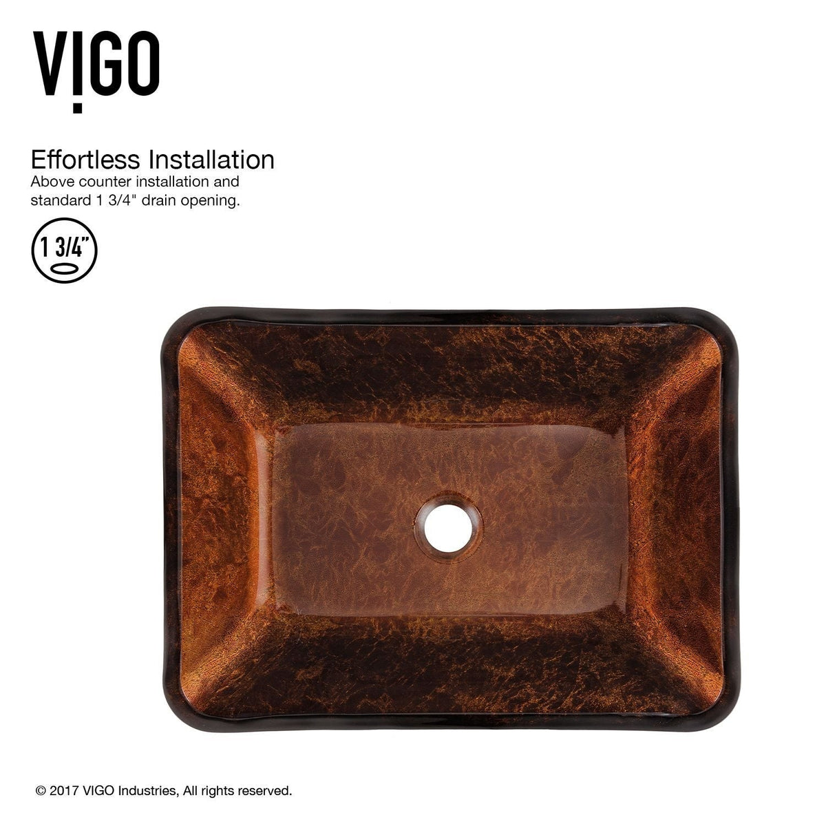 Russet Glass 18-in Red/Brown Bathroom Sink/Basin Set with Niko Faucet and Rectangular Vessel
