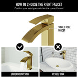 Satro Single Handle Single Hole Bathroom Sink Faucet, WaterSense Certified, Matte Gold