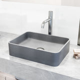 Segovia Gothic Grey Bathroom Sink/Basin Set with Apollo Faucet and Rectangular Vessel