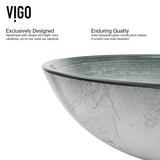 Simply Glass Round Vessel Bathroom Sink/Basin with Deep Bowl, Gray