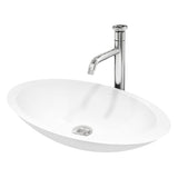 Wisteria White Bathroom Sink/Basin Set with Cass Faucet and Oval Composite Vessel