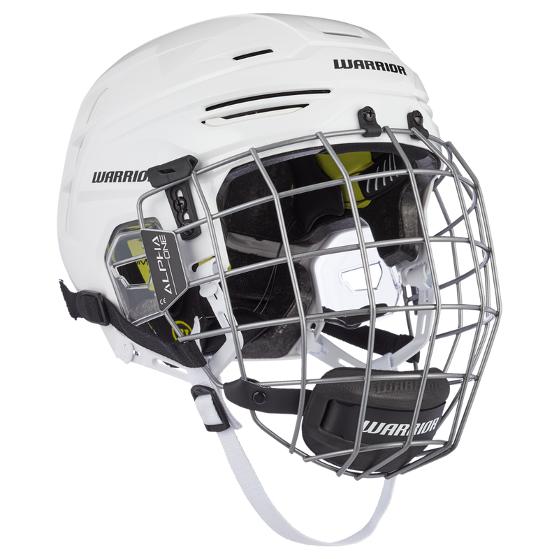 Alpha Pro Senior Hockey Helmet & Cage Combo, White S6676