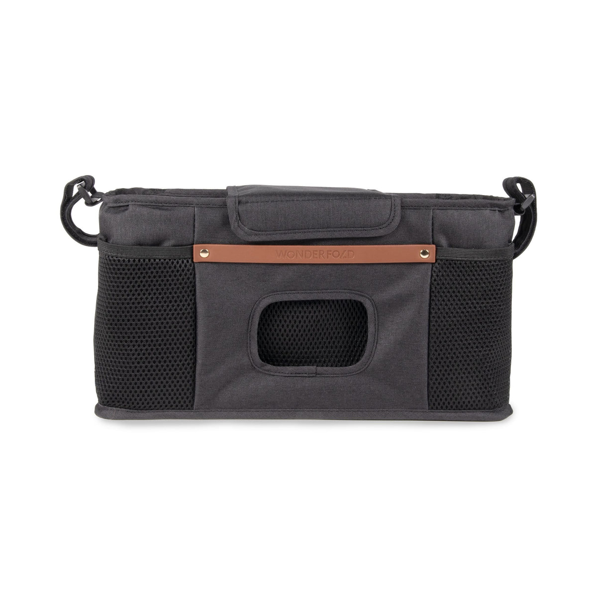 Parent Console with 2 Insulated Cupholders, Black