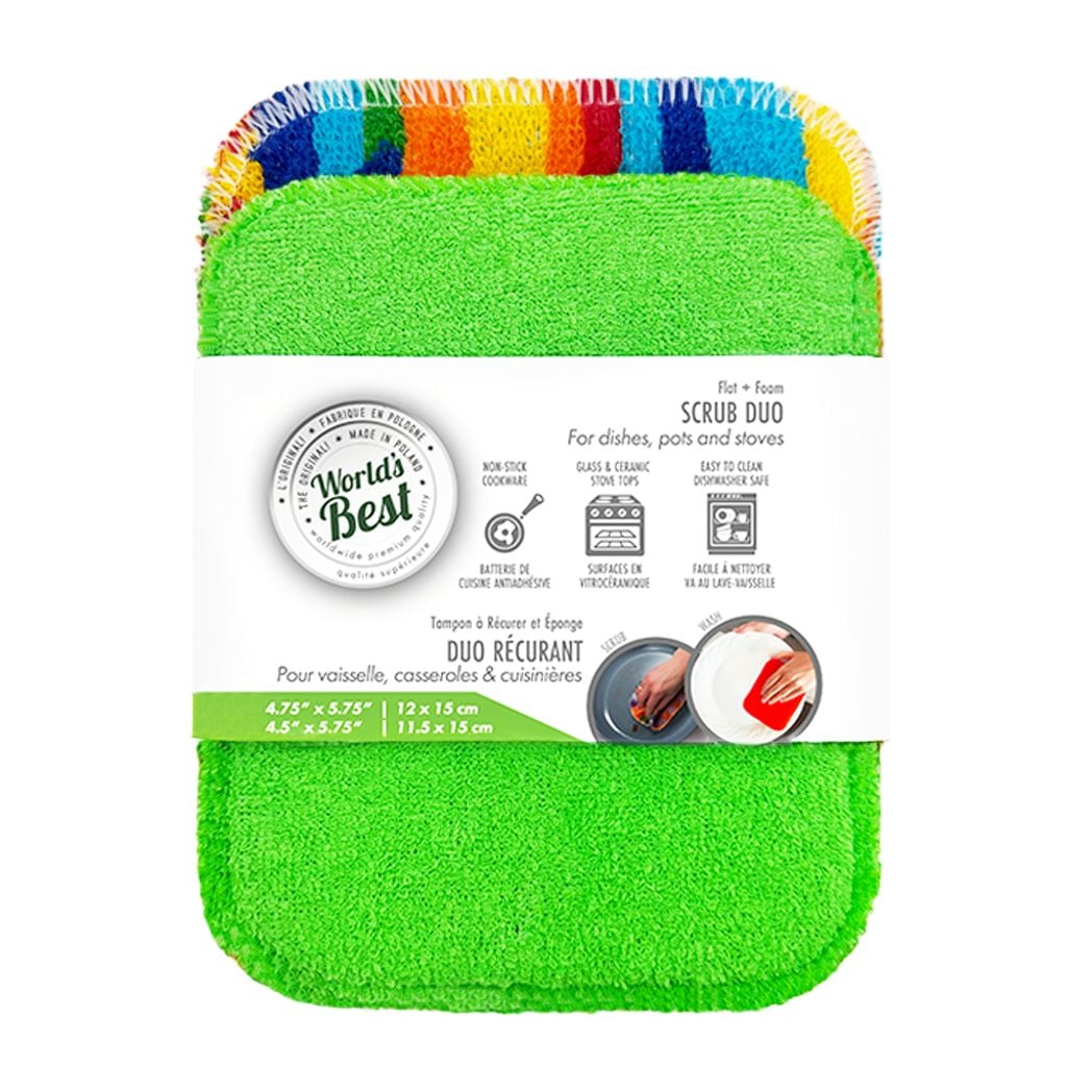Foam Pot Scrubber, Washable, 2-pk