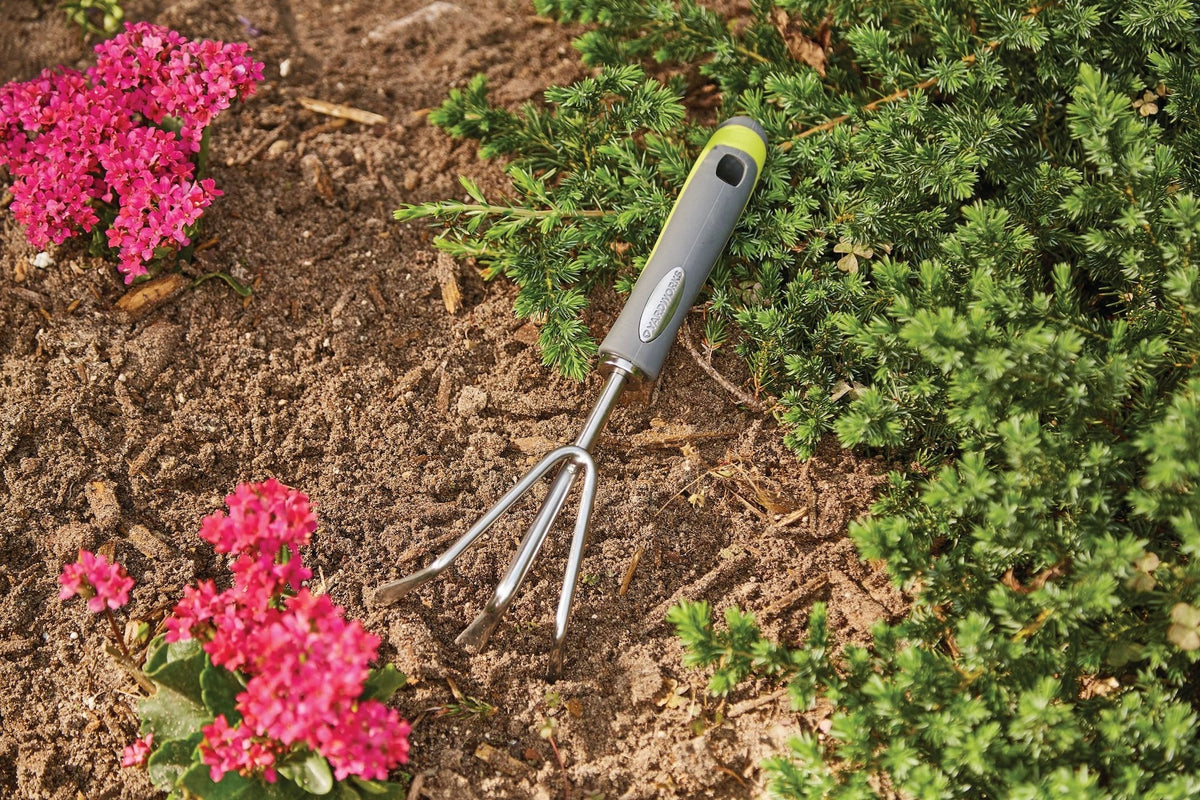 11-in Stainless-Steel Hand Cultivator with Rubber Handle