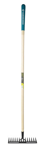 14-in Wide Metal 14-Tine Head Rake, 48-in Hardwood Shaft