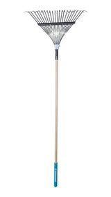 22-in Wide Metal 22-Tine Leaf Rake, 48-in Hardwood Shaft
